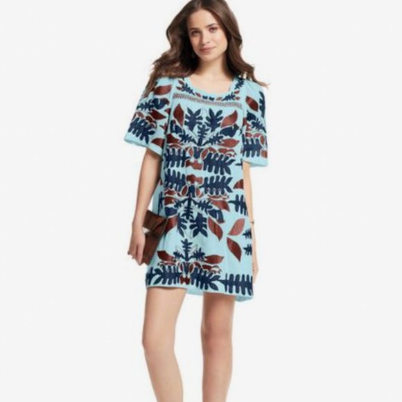 Antik Batik Dresses & Skirts - Antik Batik Embroidered Aga Dress - S - Blue